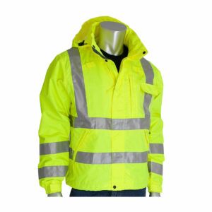 Conforms to EN20471 Class 3 High Visibility SIA Security Yellow Hi Vis Bomber Jacket Reflective By Brook Hi Vis, Waterproof 